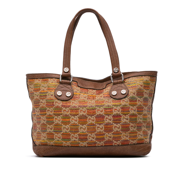 Pre-Loved Gucci GG Straw Libeccio Sunset Tote - Picture 1 of 10